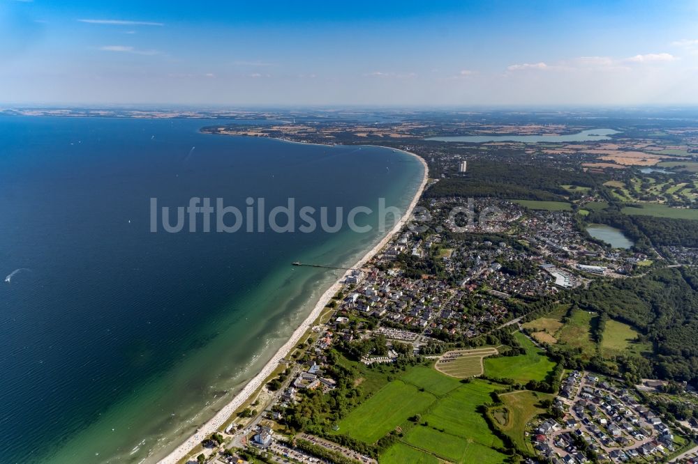 Luftbild Scharbeutz - Küsten- Landschaft am Sandstrand der Ostsee in Scharbeutz im Bundesland Schleswig-Holstein, Deutschland