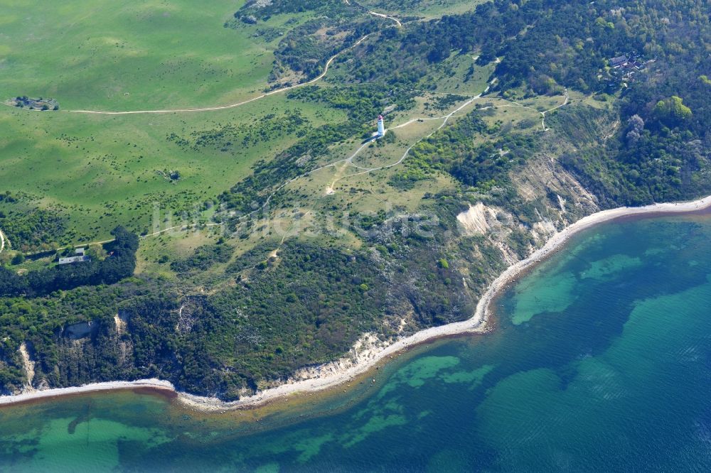 Luftbild Insel Hiddensee - Küsten- Landschaft an der Steilküste der Insel Hiddensee im Bundesland Mecklenburg-Vorpommern