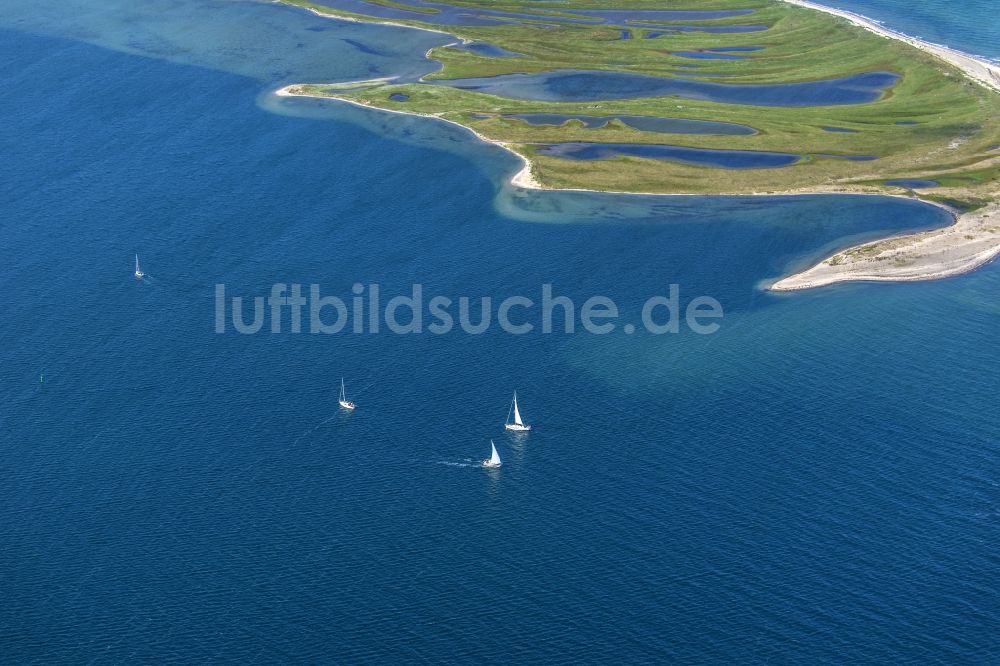 Heiligenhafen von oben - Küstenbereich der Halb- Insel Graswarder - Heilgenhafen in Großenbrode im Bundesland Schleswig-Holstein