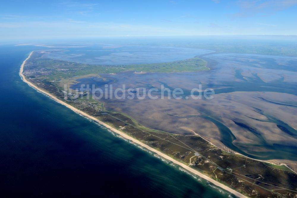 Luftaufnahme List - Küstenbereich der Insel Sylt an der Nord - Insel in List im Bundesland Schleswig-Holstein