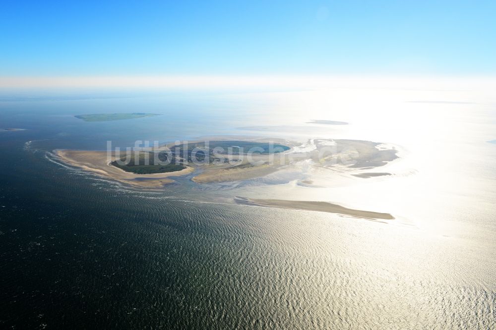 Nigehörn von oben - Küstenbereich des Naturschutz- Reservates und Vogelschutzgebietes - Insel in Nigehörn im Bundesland Hamburg