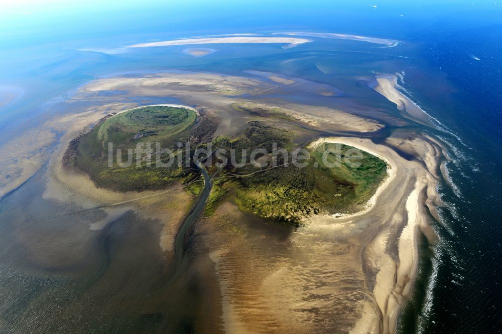 Luftaufnahme Nigehörn - Küstenbereich des Naturschutz- Reservates und Vogelschutzgebietes - Insel in Nigehörn im Bundesland Hamburg