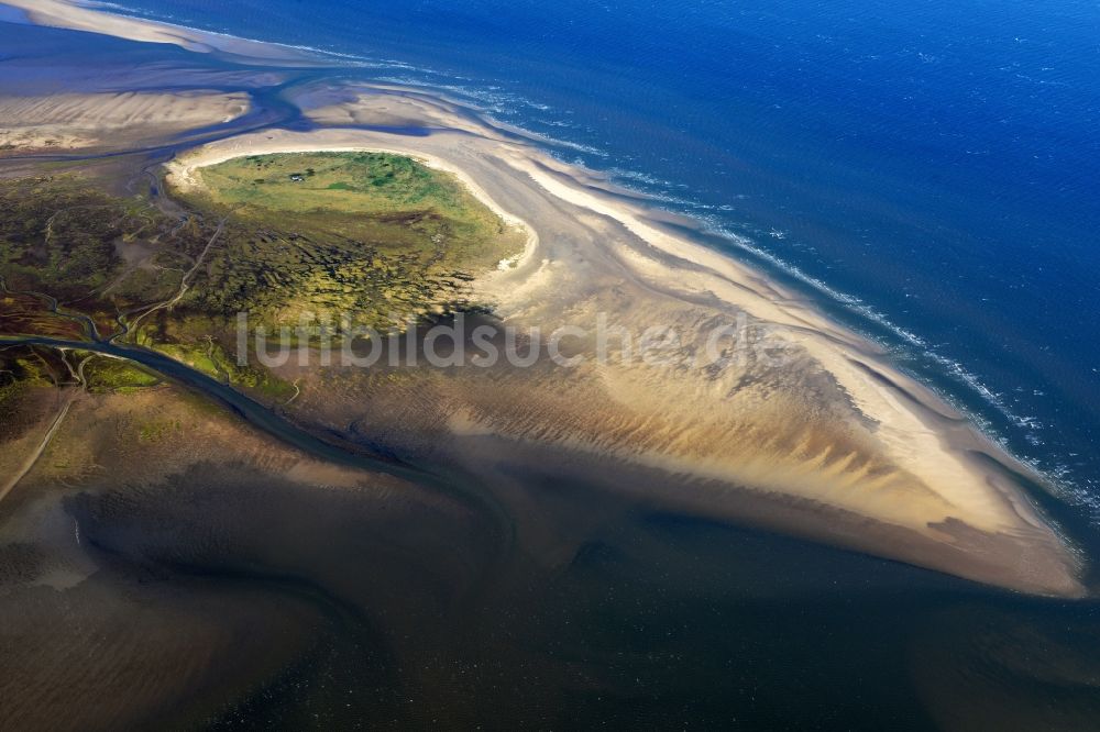 Luftaufnahme Nigehörn - Küstenbereich des Naturschutz- Reservates und Vogelschutzgebietes - Insel in Nigehörn im Bundesland Hamburg