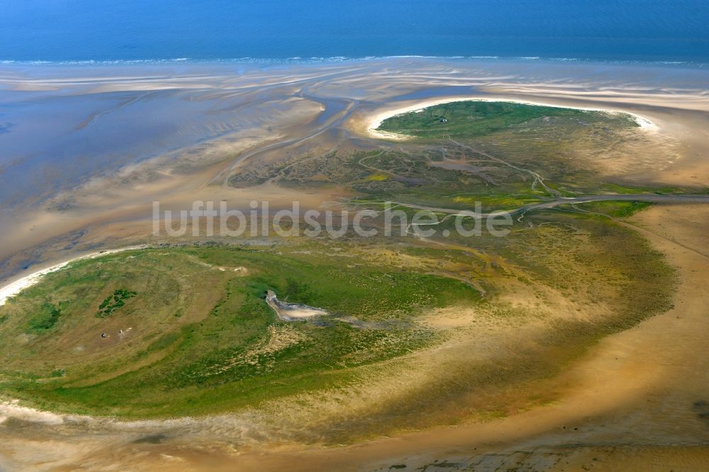 Luftaufnahme Nigehörn - Küstenbereich des Naturschutz- Reservates und Vogelschutzgebietes - Insel in Nigehörn im Bundesland Hamburg