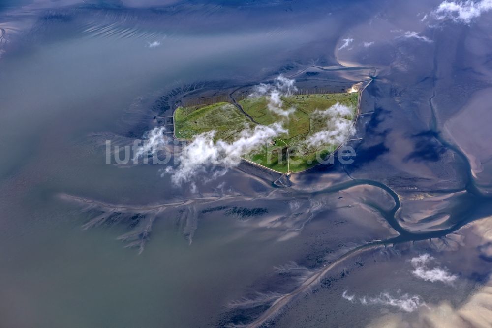 Luftbild Pellworm - Küstenbereich der Nordsee- Hallig Süderoog - Insel in Pellworm im Bundesland Schleswig-Holstein