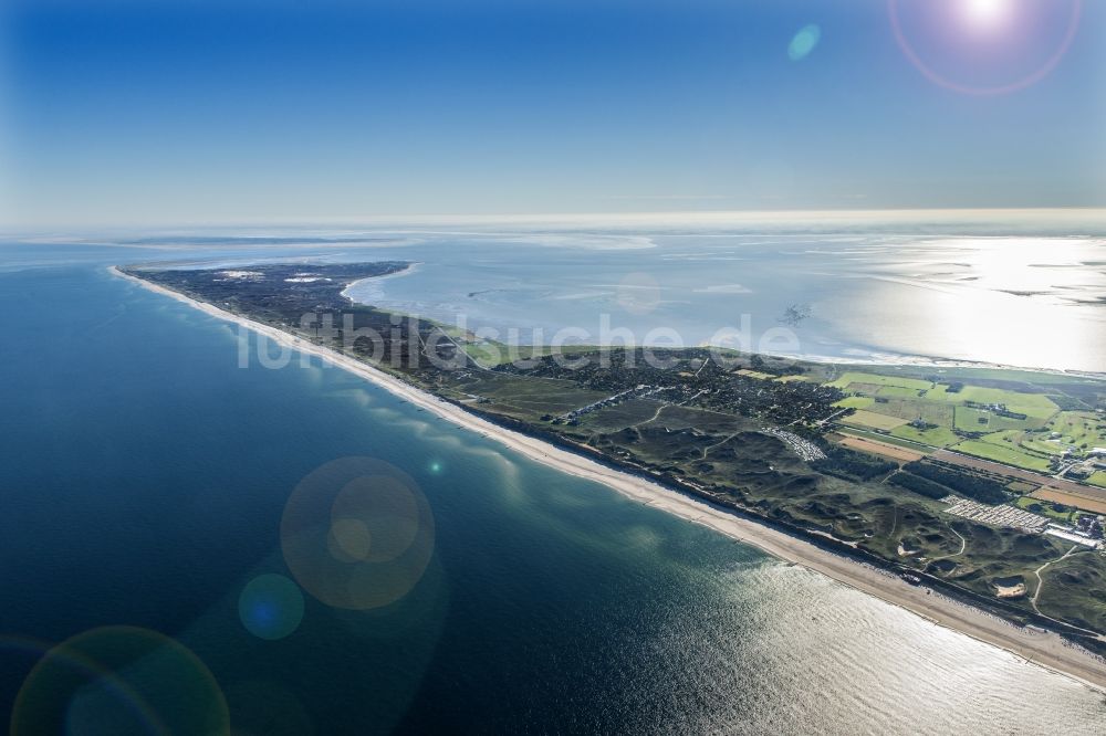 Luftaufnahme Kampen (Sylt) - Küstenbereich der Nordsee - Insel in Kampen (Sylt) im Bundesland Schleswig-Holstein