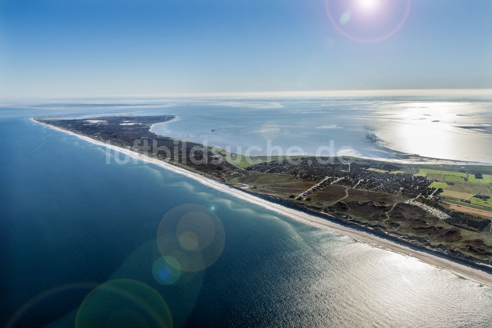 Kampen (Sylt) von oben - Küstenbereich der Nordsee - Insel in Kampen (Sylt) im Bundesland Schleswig-Holstein