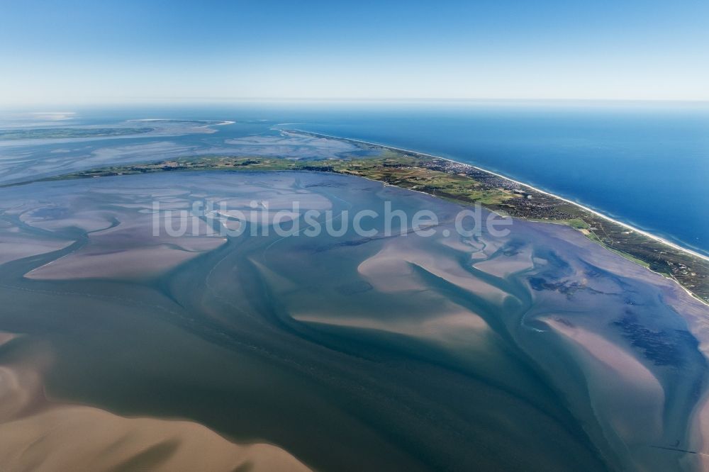 Luftbild Kampen (Sylt) - Küstenbereich der Nordsee - Insel in Kampen (Sylt) im Bundesland Schleswig-Holstein