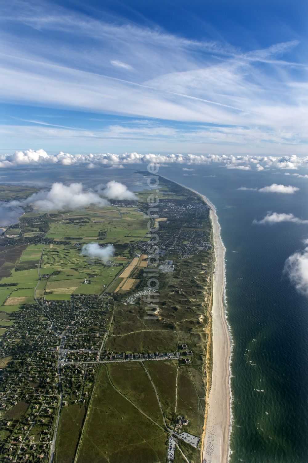 Luftaufnahme Kampen (Sylt) - Küstenbereich der Nordsee - Insel in Kampen (Sylt) im Bundesland Schleswig-Holstein