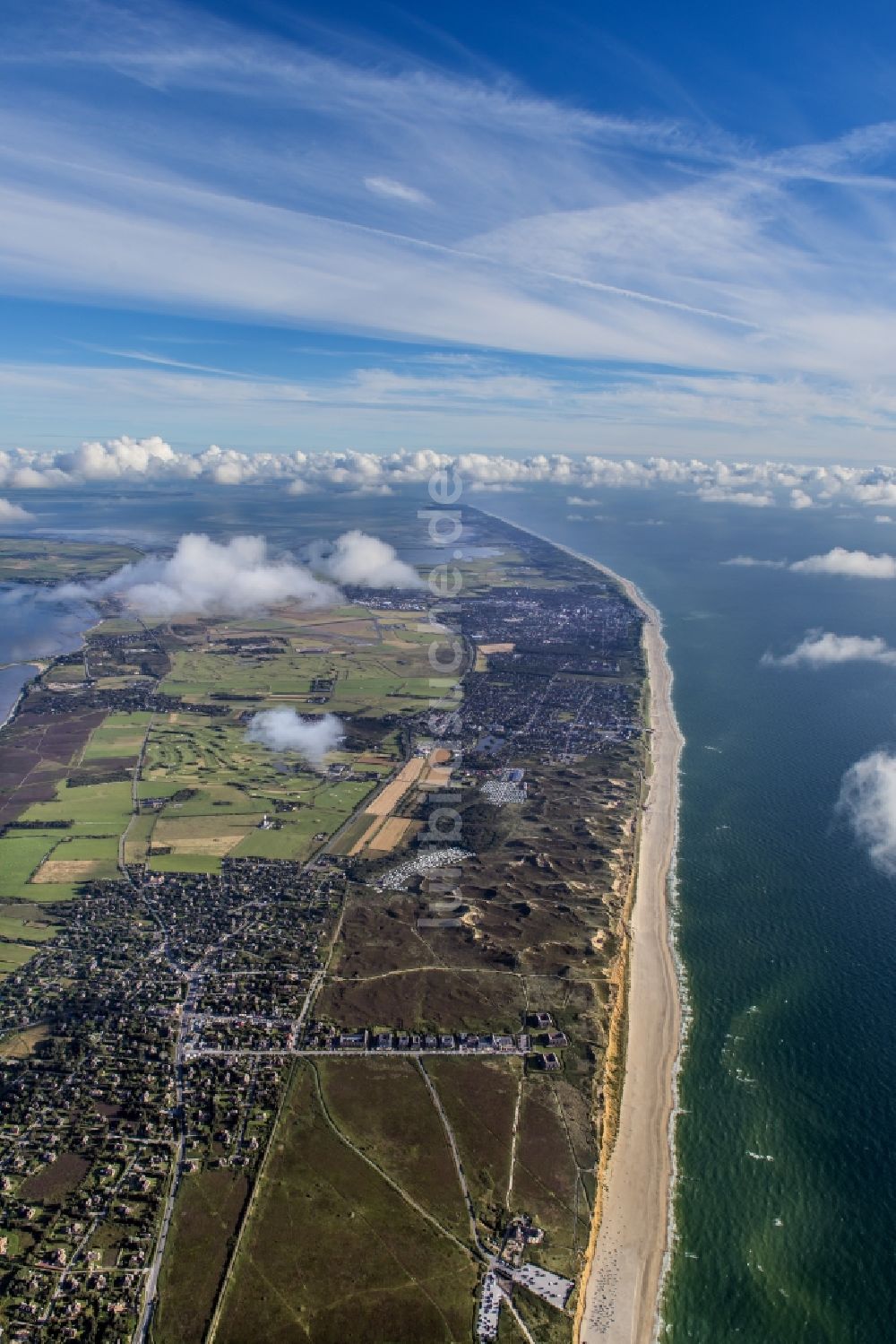 Luftaufnahme Kampen (Sylt) - Küstenbereich der Nordsee - Insel in Kampen (Sylt) im Bundesland Schleswig-Holstein