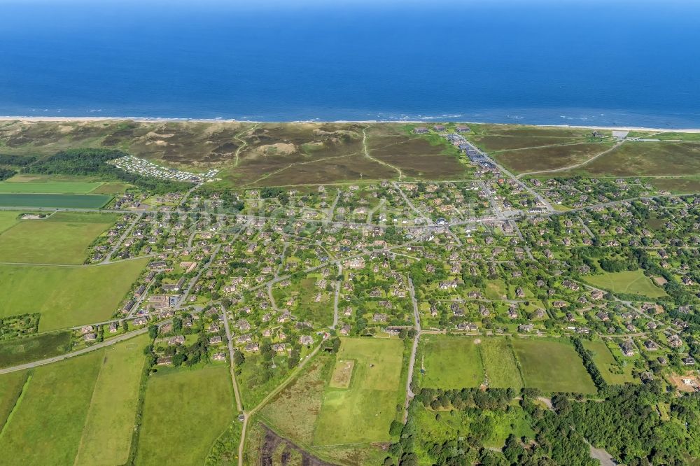 Luftaufnahme Kampen (Sylt) - Küstenbereich der Nordsee - Insel in Kampen (Sylt) im Bundesland Schleswig-Holstein