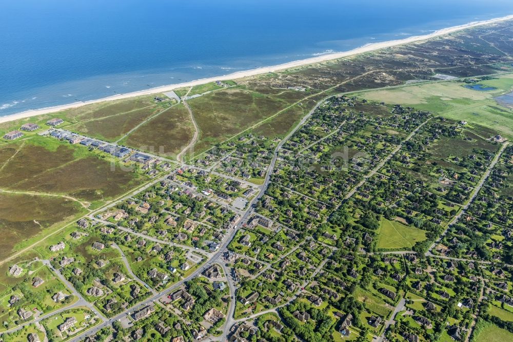 Kampen (Sylt) von oben - Küstenbereich der Nordsee - Insel in Kampen (Sylt) im Bundesland Schleswig-Holstein