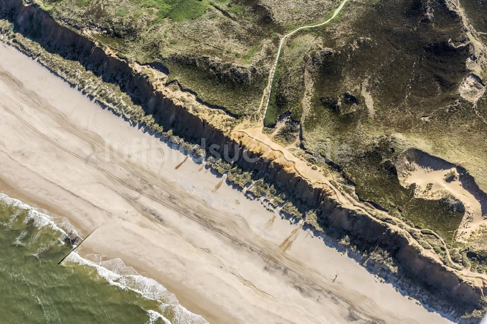 Luftaufnahme Kampen (Sylt) - Küstenbereich der Nordsee - Insel in Kampen (Sylt) im Bundesland Schleswig-Holstein