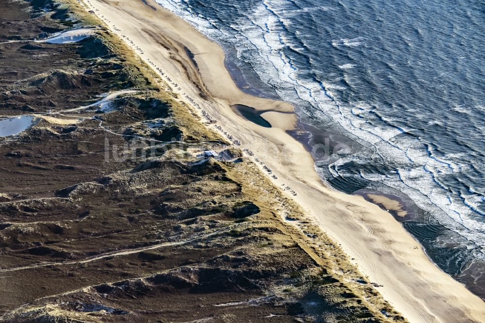 Luftbild Kampen (Sylt) - Küstenbereich der Nordsee - Insel in Kampen (Sylt) im Bundesland Schleswig-Holstein