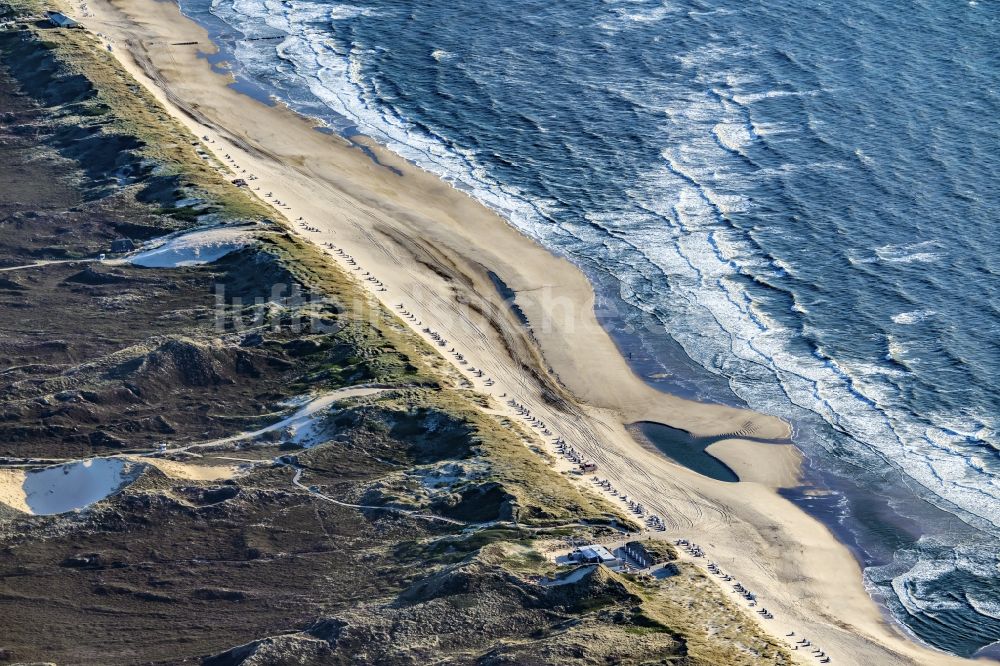 Luftaufnahme Kampen (Sylt) - Küstenbereich der Nordsee - Insel in Kampen (Sylt) im Bundesland Schleswig-Holstein