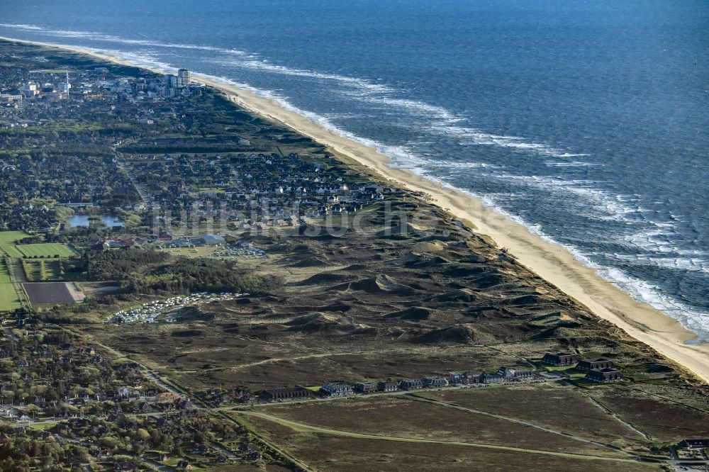 Kampen (Sylt) aus der Vogelperspektive: Küstenbereich der Nordsee - Insel in Kampen (Sylt) im Bundesland Schleswig-Holstein