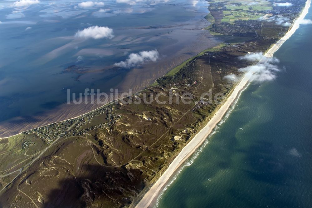 List aus der Vogelperspektive: Küstenbereich der Nordsee - Insel in List im Bundesland Schleswig-Holstein