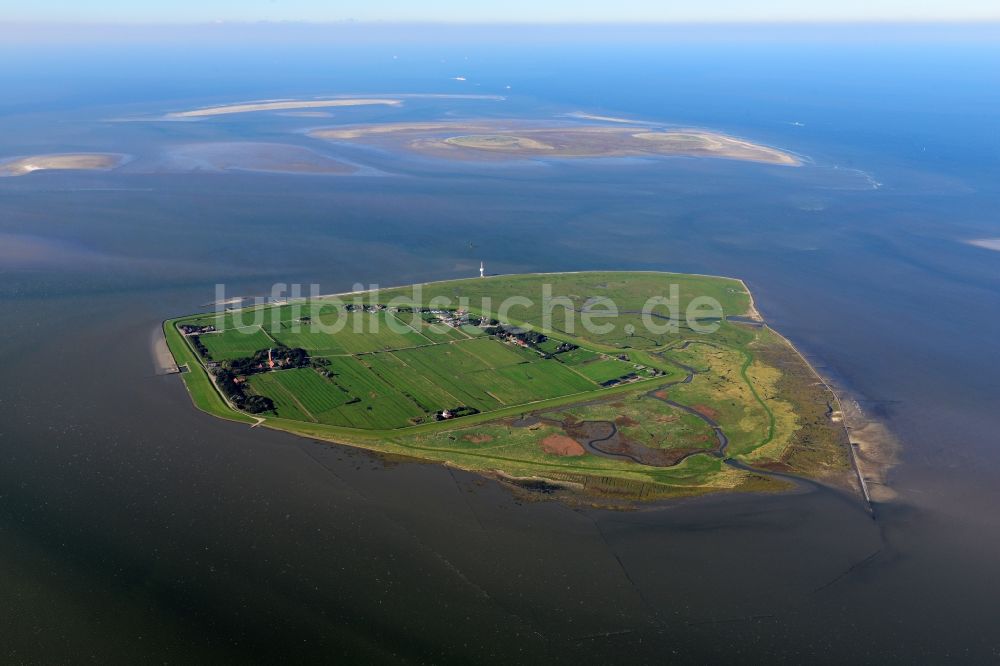 Insel Neuwerk aus der Vogelperspektive: Küstenbereich der Nordsee - Insel Neuwerk im Bundesland Niedersachsen, Deutschland