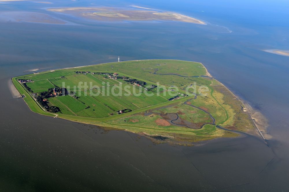 Luftbild Insel Neuwerk - Küstenbereich der Nordsee - Insel Neuwerk im Bundesland Niedersachsen, Deutschland