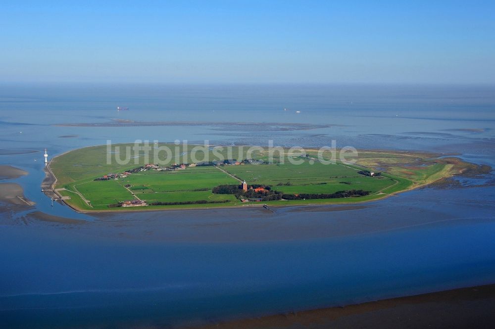 Luftbild Insel Neuwerk - Küstenbereich der Nordsee - Insel Neuwerk im Bundesland Niedersachsen, Deutschland