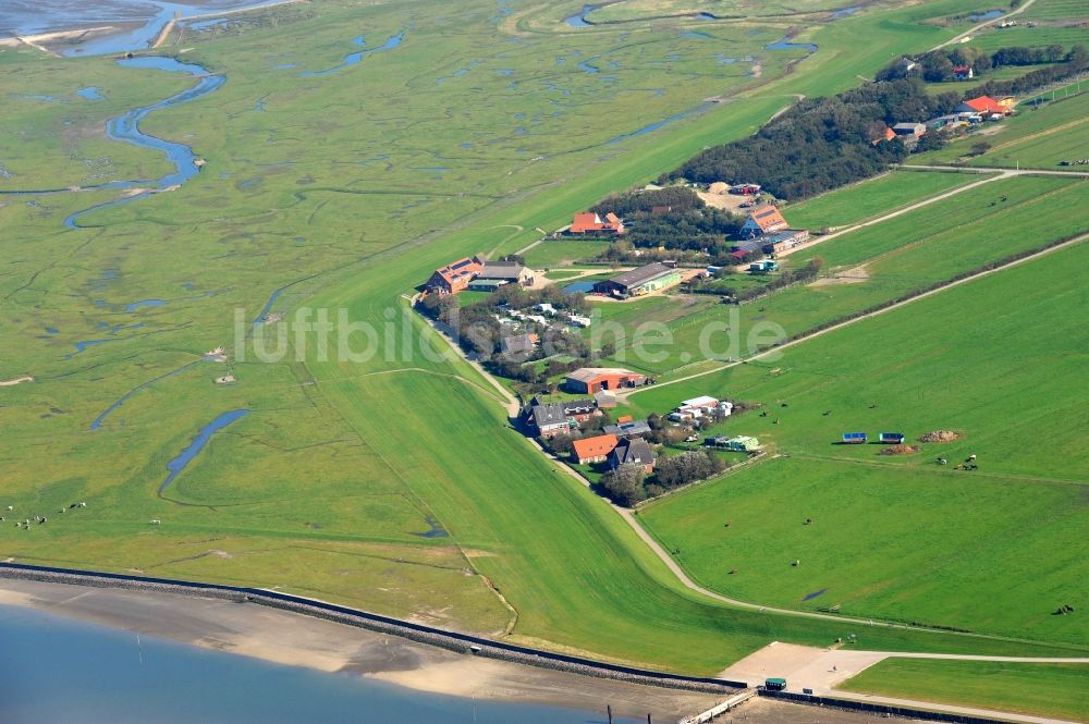 Insel Neuwerk aus der Vogelperspektive: Küstenbereich der Nordsee - Insel Neuwerk im Bundesland Niedersachsen, Deutschland