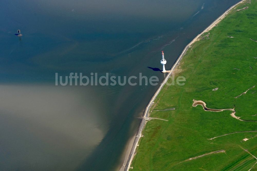 Insel Neuwerk von oben - Küstenbereich der Nordsee - Insel Neuwerk im Bundesland Niedersachsen, Deutschland