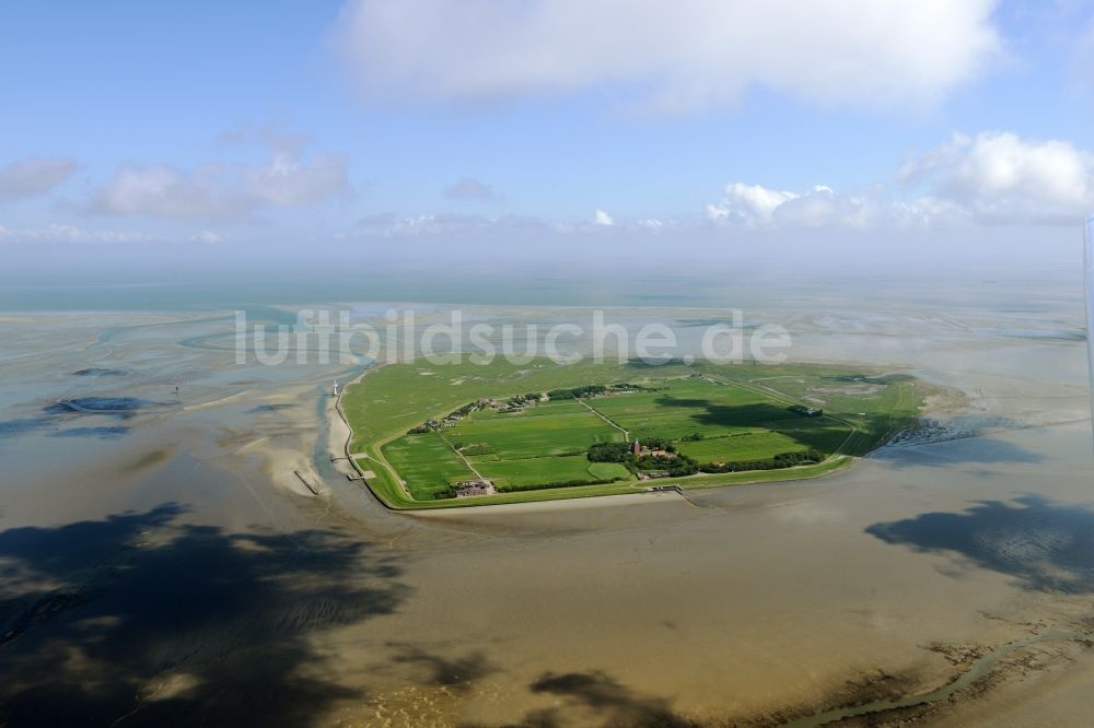 Insel Neuwerk aus der Vogelperspektive: Küstenbereich der Nordsee - Insel Neuwerk im Bundesland Niedersachsen, Deutschland