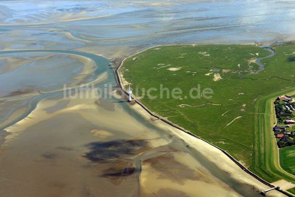 Luftbild Insel Neuwerk - Küstenbereich der Nordsee - Insel Neuwerk im Bundesland Niedersachsen, Deutschland