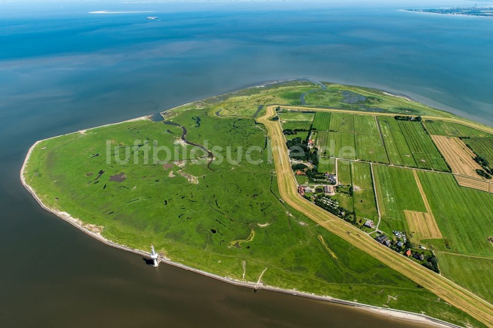 Luftbild Insel Neuwerk - Küstenbereich der Nordsee - Insel Neuwerk im Bundesland Niedersachsen, Deutschland