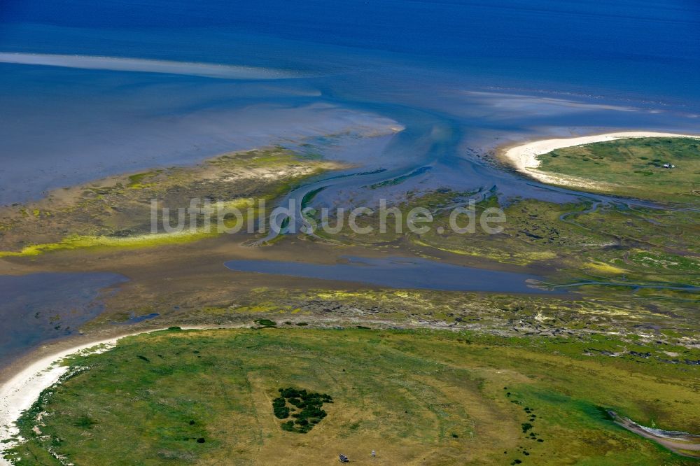 Luftaufnahme Nigehörn - Küstenbereich der Nordsee - Insel in Nigehörn im Bundesland Hamburg