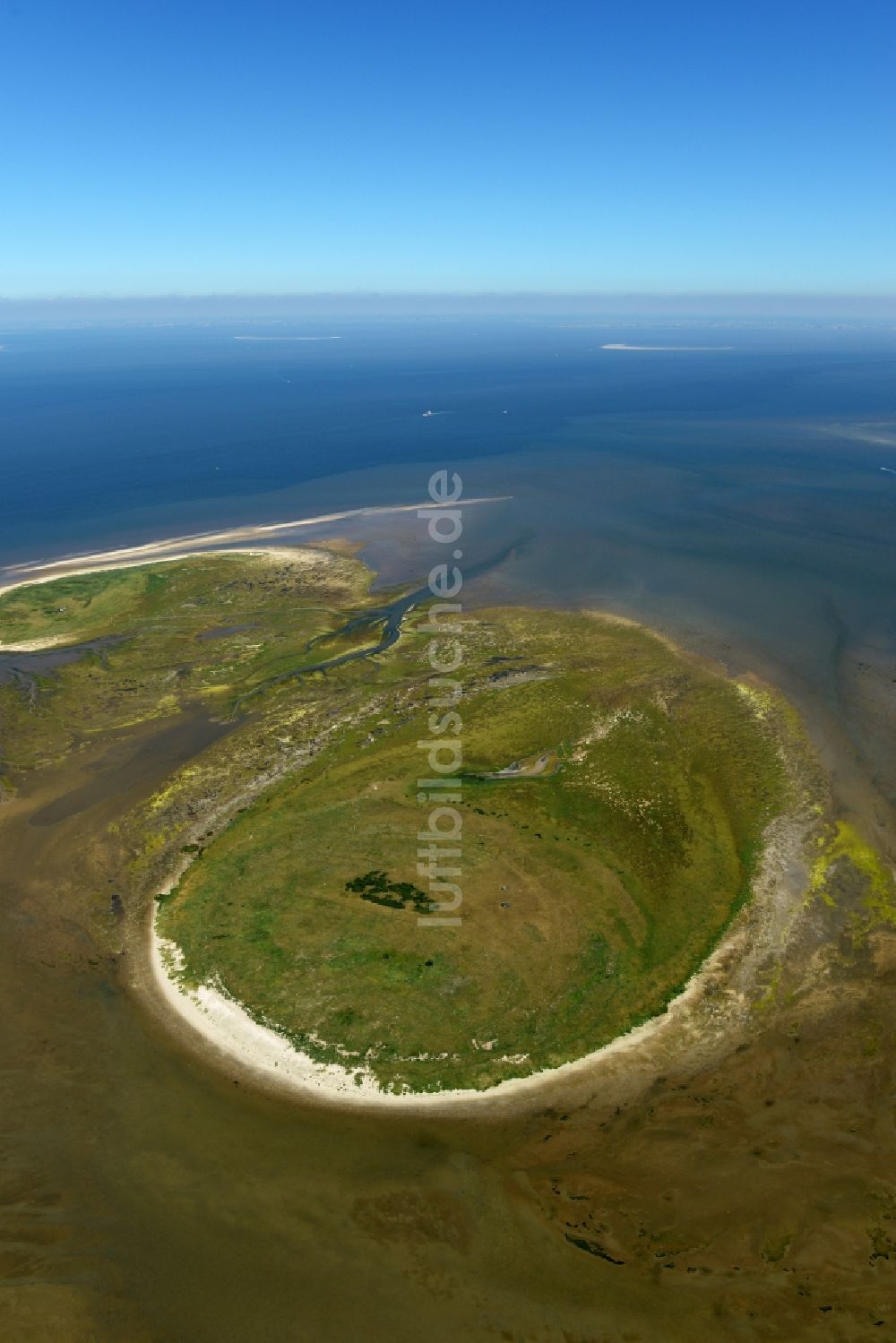 Luftaufnahme Nigehörn - Küstenbereich der Nordsee - Insel in Nigehörn im Bundesland Hamburg