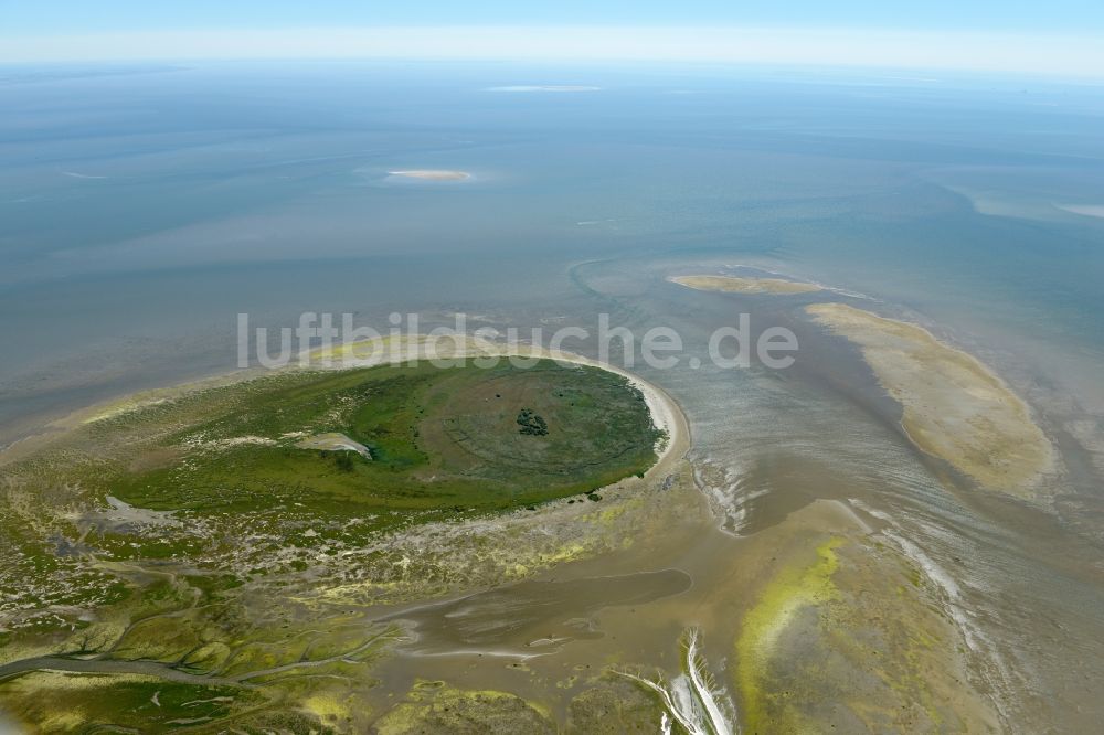 Nigehörn von oben - Küstenbereich der Nordsee - Insel in Nigehörn im Bundesland Hamburg