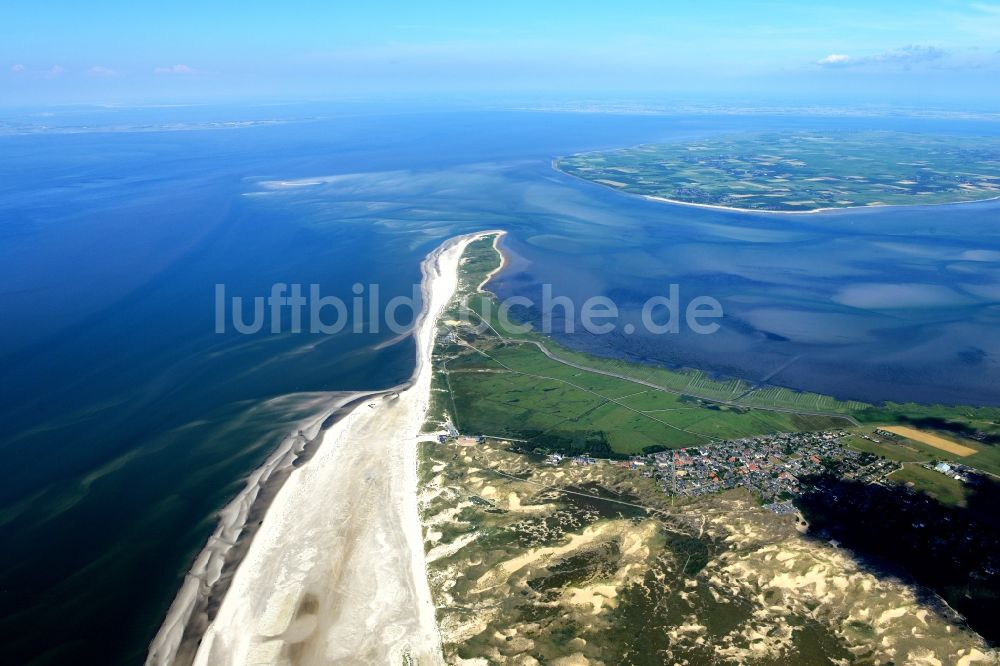 Norddorf von oben - Küstenbereich der Nordsee - Insel in Norddorf im Bundesland Schleswig-Holstein