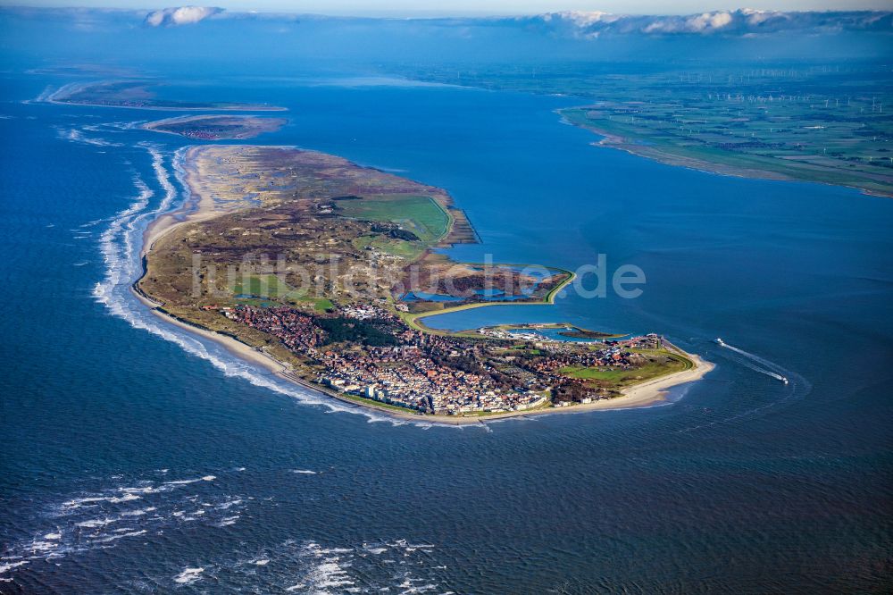 Luftaufnahme Norderney - Küstenbereich der Nordsee- Insel in Norderney im Bundesland Niedersachsen, Deutschland