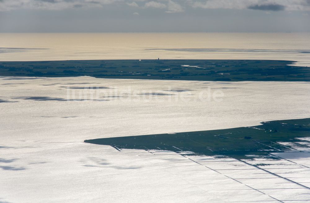 Pellworm aus der Vogelperspektive: Küstenbereich der Nordsee - Insel in Pellworm im Bundesland Schleswig-Holstein