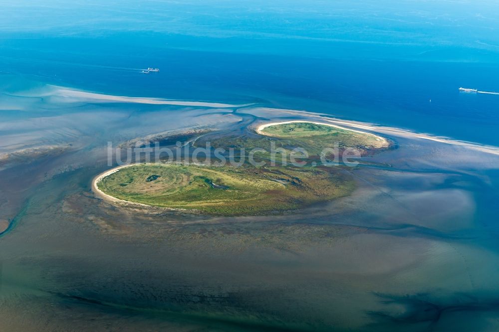 Luftaufnahme Scharhörn - Küstenbereich der Nordsee - Insel in Scharhörn im Bundesland Hamburg