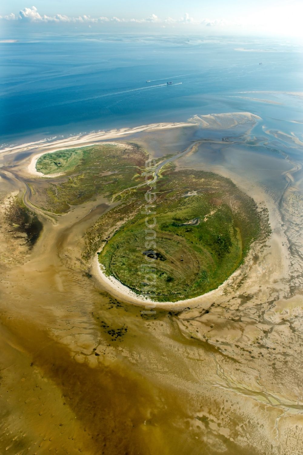 Scharhörn von oben - Küstenbereich der Nordsee - Insel in Scharhörn im Bundesland Hamburg