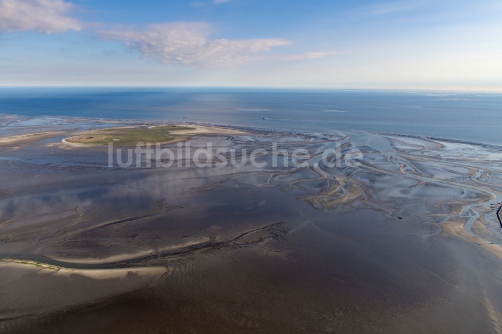 Nigehörn von oben - Küstenbereich der Nordsee - Insel in Scharhörn Nigehörn im Bundesland Hamburg