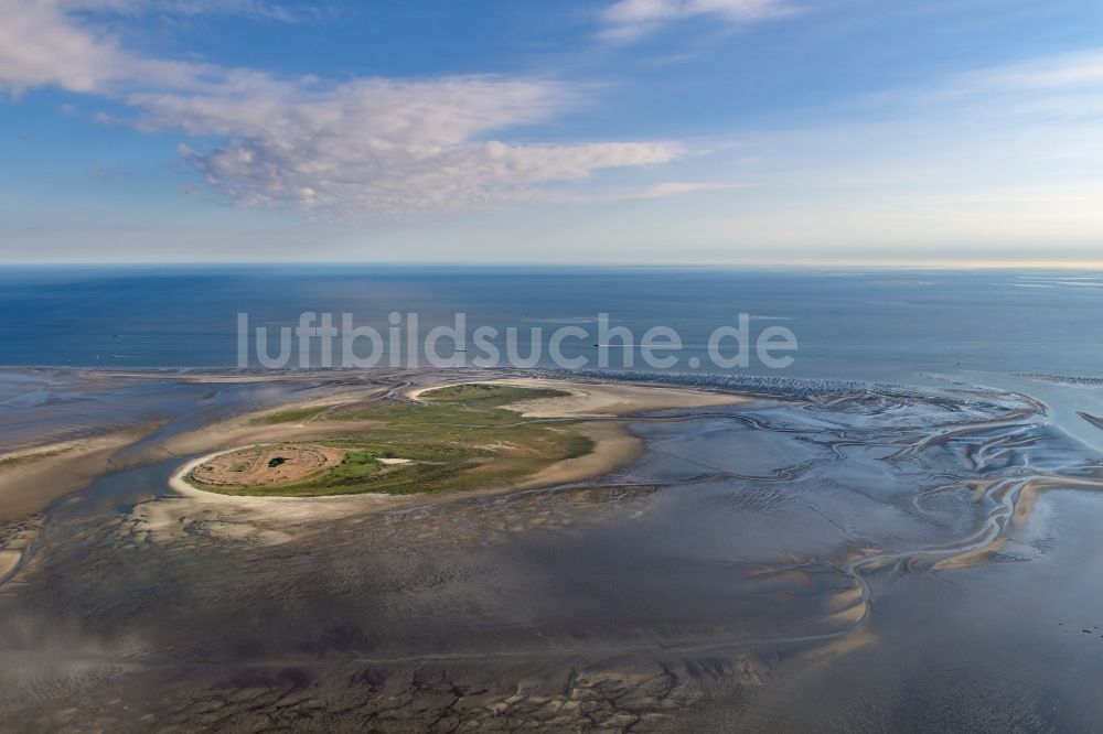 Nigehörn aus der Vogelperspektive: Küstenbereich der Nordsee - Insel in Scharhörn Nigehörn im Bundesland Hamburg