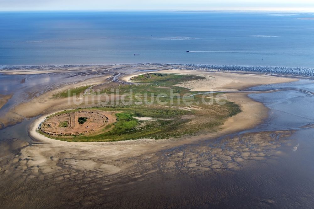 Luftaufnahme Nigehörn - Küstenbereich der Nordsee - Insel in Scharhörn Nigehörn im Bundesland Hamburg