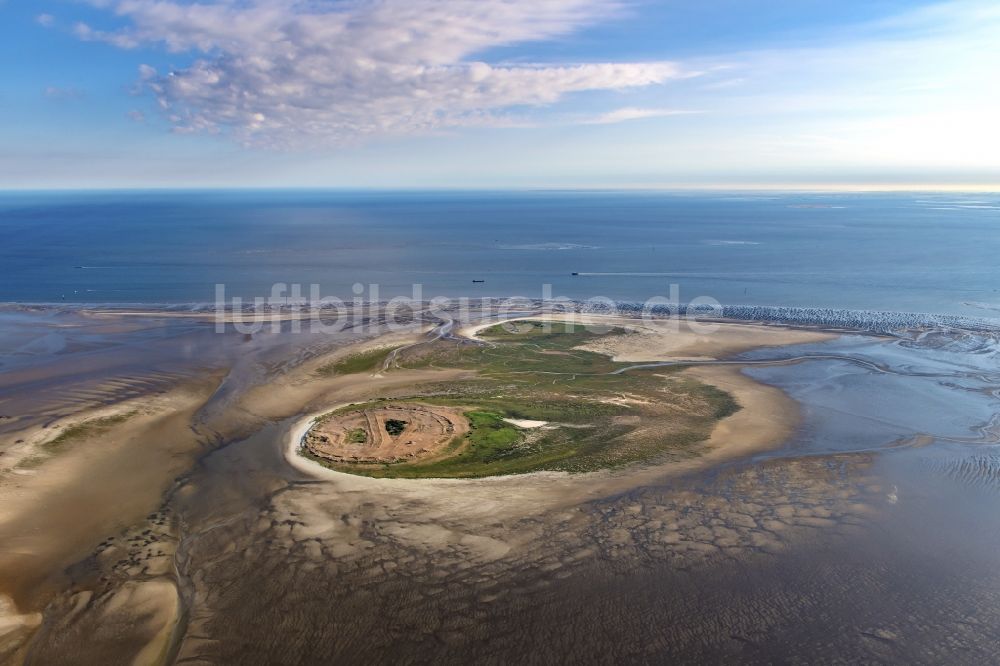 Nigehörn von oben - Küstenbereich der Nordsee - Insel in Scharhörn Nigehörn im Bundesland Hamburg