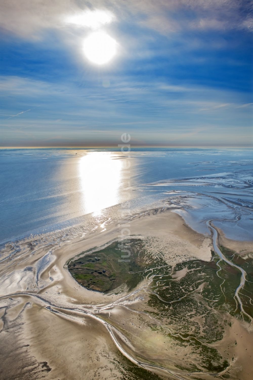 Nigehörn von oben - Küstenbereich der Nordsee - Insel in Scharhörn Nigehörn im Bundesland Hamburg