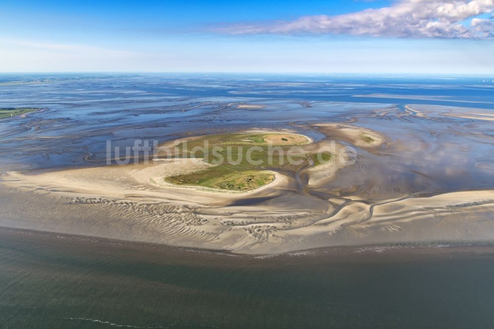 Luftaufnahme Nigehörn - Küstenbereich der Nordsee - Insel in Scharhörn Nigehörn im Bundesland Hamburg