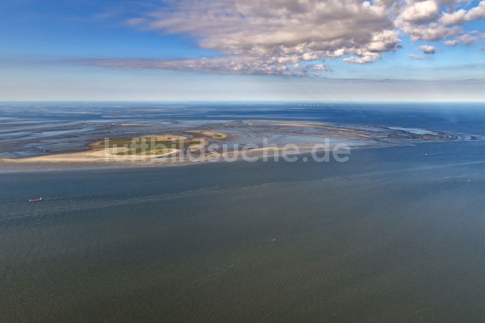 Nigehörn aus der Vogelperspektive: Küstenbereich der Nordsee - Insel in Scharhörn Nigehörn im Bundesland Hamburg