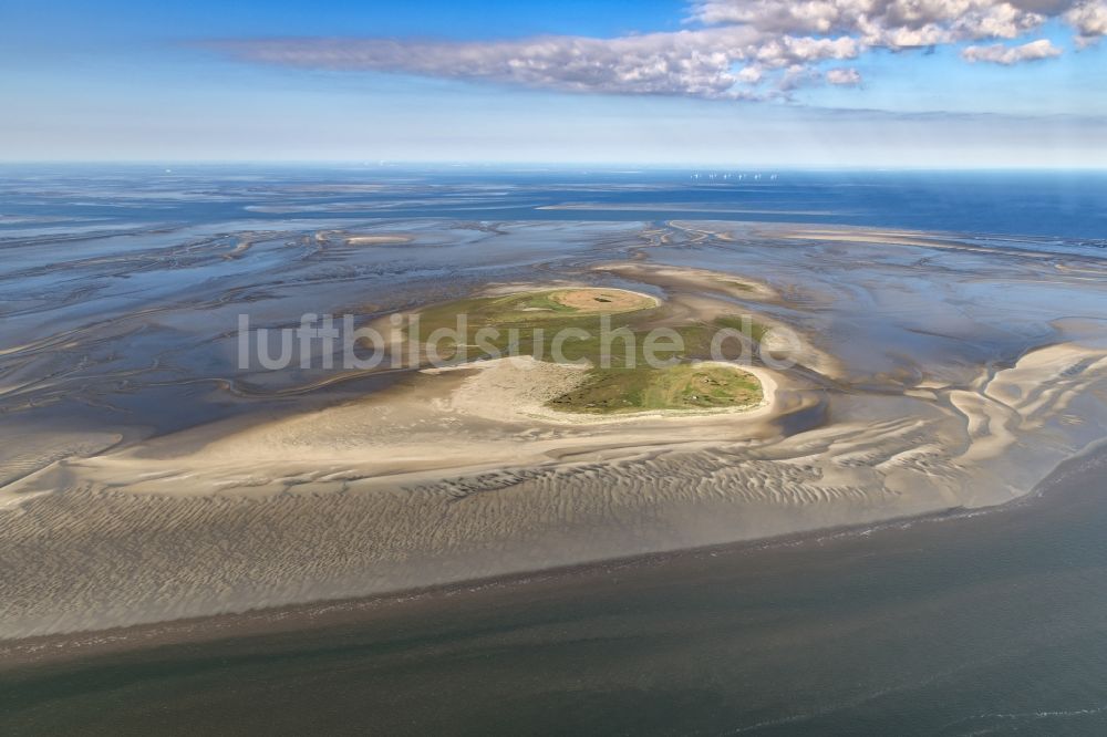 Nigehörn von oben - Küstenbereich der Nordsee - Insel in Scharhörn Nigehörn im Bundesland Hamburg