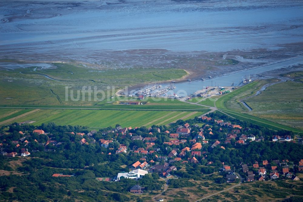 Luftaufnahme Spiekeroog - Küstenbereich der Nordsee - Insel in Spiekeroog im Bundesland Niedersachsen