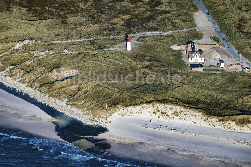 List aus der Vogelperspektive: Küstenbereich der Nordsee - Insel Sylt Ortsteil List Leuchtturm im Bundesland Schleswig-Holstein