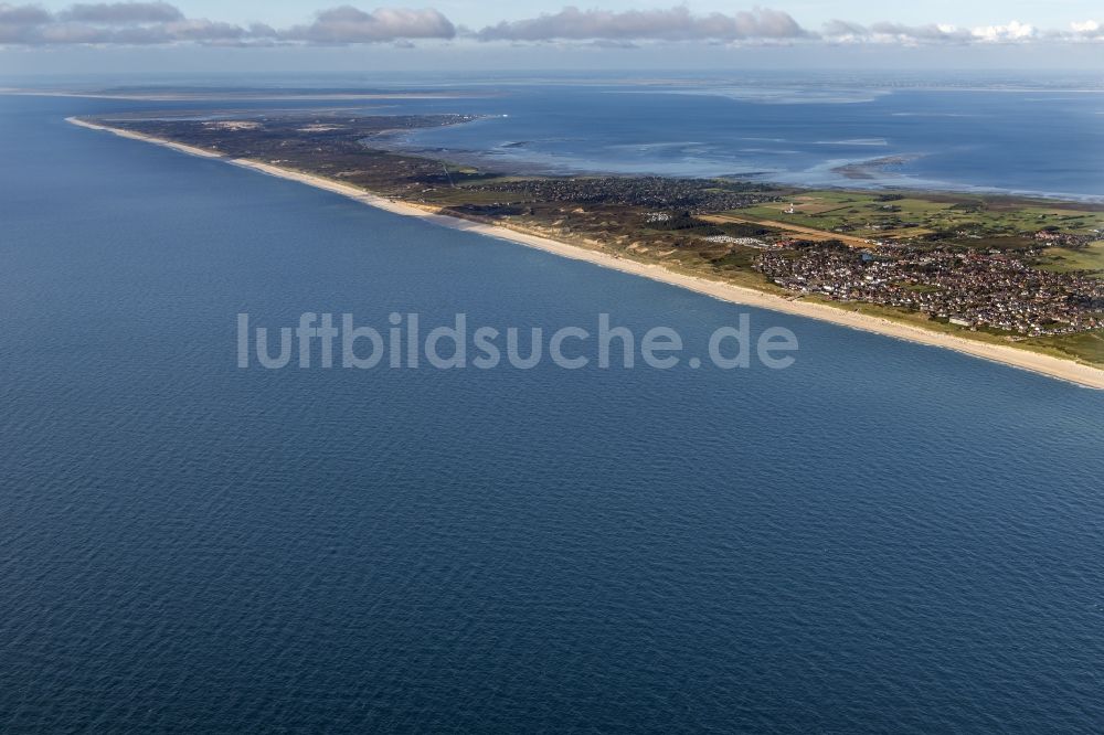 Luftaufnahme Wenningstedt (Sylt) - Küstenbereich der Nordsee - Insel in Wenningstedt (Sylt) im Bundesland Schleswig-Holstein