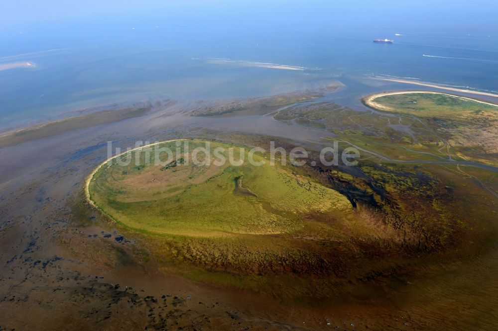 Luftaufnahme Scharhörn - Küstenbereich der Nordsee - Inseln Nigehörn und Scharhörn