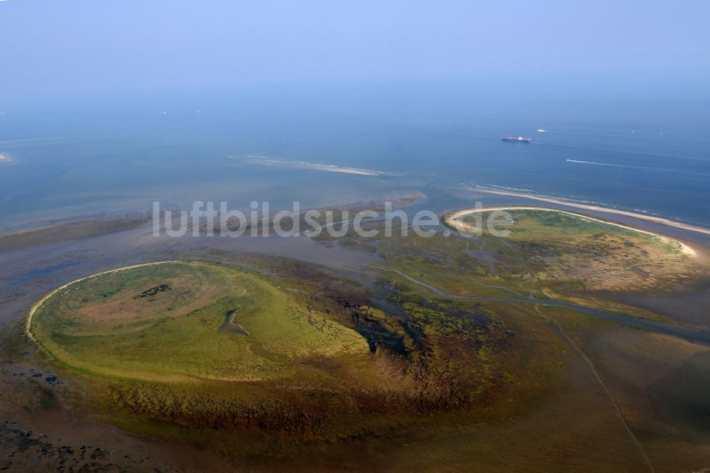 Luftbild Scharhörn - Küstenbereich der Nordsee - Inseln Nigehörn und Scharhörn